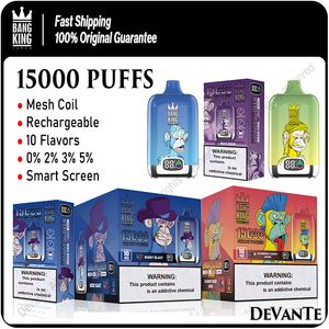 Bang King Digital 15000 Puff Smart Screen Monouso Vape Pen Mesh Coil Sigarette elettroniche ricaricabili 10 colori Puff 15K Vapers vs Fumot Digital Box 12000 12K