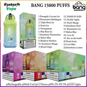 Bang King Puff 15000 15K Puffs E Sigaretten Kit Authentieke ELF Box Wegwerp Pape Pen Mesh Coil Oplaadbaar 650 mAh Batterij Vapers 0% 2% 3% 5% 22 kleuren Vaporizers