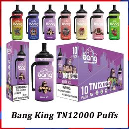 Bang King TN12000 Puffs Vape Cigarrillos electrónicos desechables Puff 12k 20 ml Pod precargado Bobina de malla 600 mah Batería recargable Vaper 12 sabores 0% 2% 3% 5% Envío rápido
