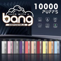BANG PI10000 Bladerdeeg Wegwerp elektronische sigaret old school Vape Pen 15 ml 500 mah Oplaadbare Mesh Coil 10 smaken 0% 2% 3% 5% 9k Bang vape 10000