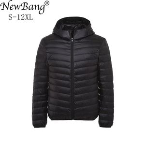 Bang Plus 8XL 9XL 10XL 11XL Chaqueta de plumón de pato para hombre Chaqueta de otoño invierno para hombre Chaquetas impermeables con capucha para hombre Abrigo cálido para hombre 210819