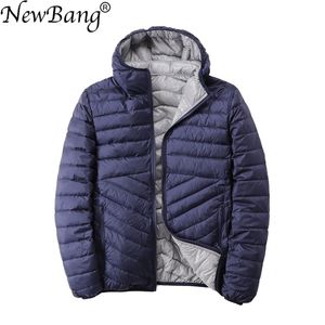 Bang Veste réversible pour hommes avec capuche Puffer Ultra Light Down Jacket Hommes Automne Hiver Double Side Feather Parka 211110