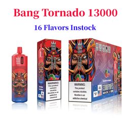 Bang Tornado 13000 Puffs 13k vapes jetables Vape Pen E Cigarette 650mah Batterie rechargeable 23ml Pod Mesh Coil E-cigarettes jetables