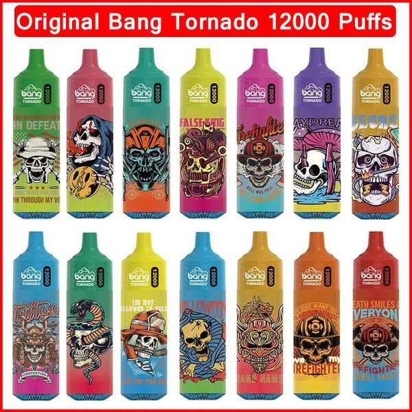 Bang Tornado Box 12000 Puff 12k Derbanable E Cigarettes Kits Mesh Bobine 20 ml Pod Batterie Rechargeable 600mAh RV LED LUMILES DIPOSIBLE VAPE VAPE