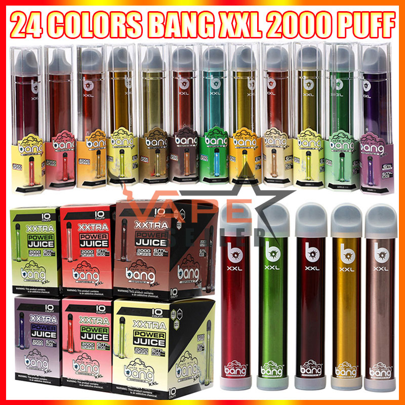 Bang XXL 2000 Puff Disposable Pod Kit Электронная сигарета с аккумулятором 800 мАч Картридж 6 мл Предварительно заполненный XXtra Vape Pen VS Geek Bar