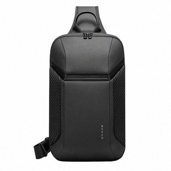 Bange Multi Functial Hommes Oxford Sac à bandoulière Anti-vol Sacs à bandoulière Court Voyage Menger USB Chargement Sac de poitrine Pack F4vU #