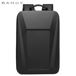 Bange New Business Sackepack Men's Plastic Hard Shell Computer Sac à dos masculin Sac à dos USB imperméable Sac à dos