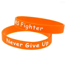 Bangle 1 PC MS Fighter Nunca se rinda de la pulsera de silicona Motivacional naranja