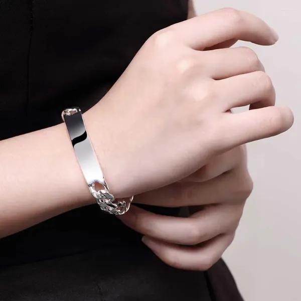 Bracelet 10 MM chaînes Bracelets pour hommes en gros N925 estampillé couleur argent mode Bracelet bijoux