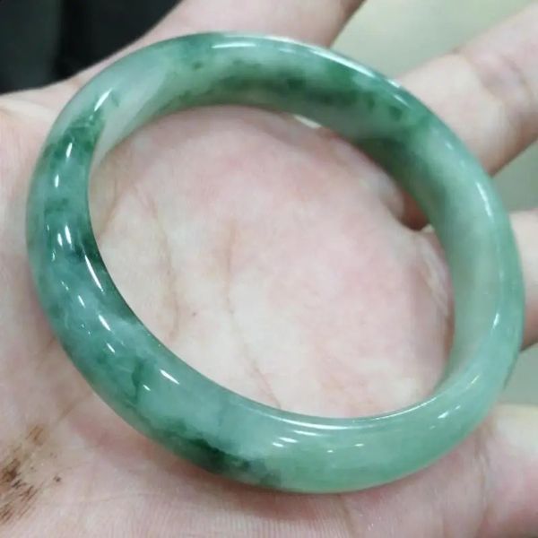 Bracelet 100% Grade A certifié Jade bracelets femmes véritable naturel Myanmar jadéite glace flottant fleur Birmanie Jades bijoux fins 231116