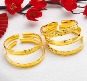 Bangle 10 mm dikke manchet dames Dubai armband sieraden 18k geel goud gevulde klassieke vrouwelijke accessoires5936242