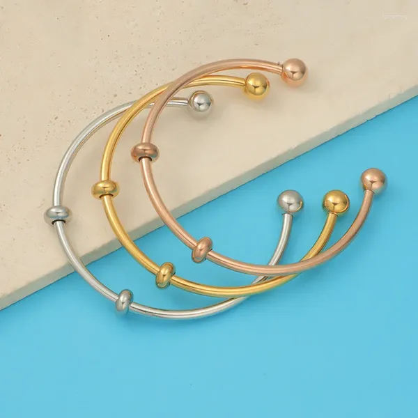 Bracelet de perle ouverte en acier inoxydable bracelet pour femmes pour femmes