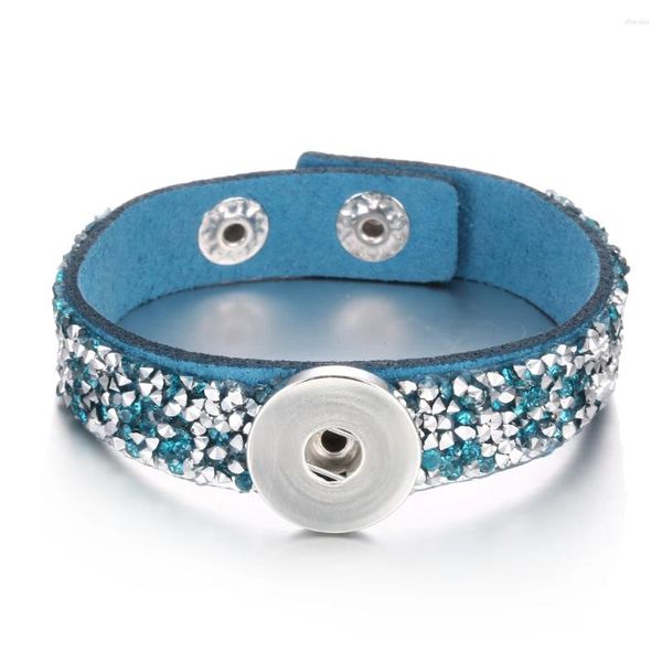 Bracelet 12 pièces Snap bijoux Bracelets pour femme en cuir 18mm boutons bricolage bouton Interchangeable Bracelet