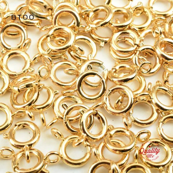 Bracelet 14 carats rempli d'or à ressort, fermoirs, crochets, fournitures en gros pour bracelets, colliers, fabrication de bijoux faits à la main