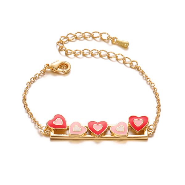 Brazalete 14K Chapado en oro Charm Cuff Pulseras de corazón ajustables Moda para niños Modelos Super Flash Jewelry para mujeres niñas 230912