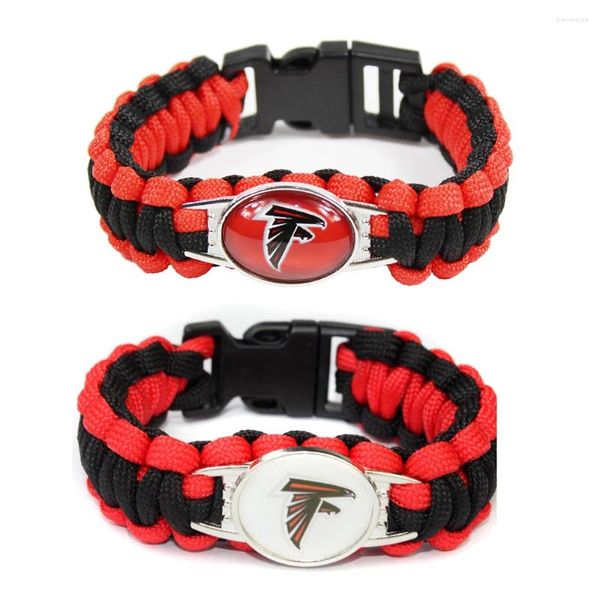 Bracele 18 mm en verre de football charmes bracelet faucon paracord survival corde tressée sport bangles bijoux bricolage