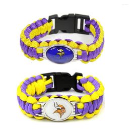 Bracele 18 mm en verre football charmes personnes bracelet paracord paracord Survival corde tressée sport bangles bijoux bricolage