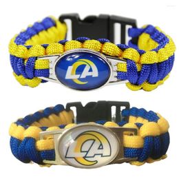 Bracele 18 mm en verre de football charms bracelet mouton Paracord survival Corde tressée sport bangles bijoux bricolage