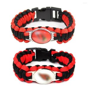 Bangle 18 25 mm glas voetbal Charms Sparrow armband paracord overleving gevlochten touw sportbangen Diy Jewelry