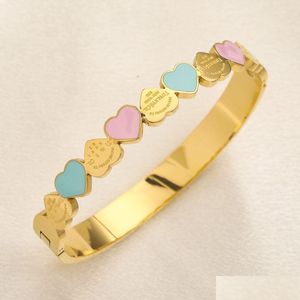 Bracelet Bracelet en or 18 carats de marque de créateur, bijoux de haute qualité, conception de cadeau d'amour pour femmes, nouveau bracelet en acier inoxydable, ne se décolore pas, goutte Deli Dhuxy