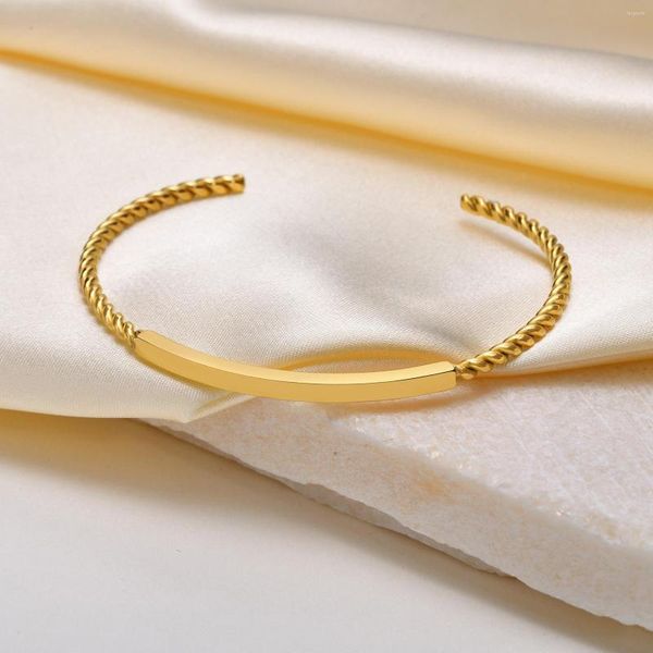 Bracelet en acier inoxydable plaqué or 18 carats, taille réglable, bracelets pour dames, bijoux à la mode CA2305