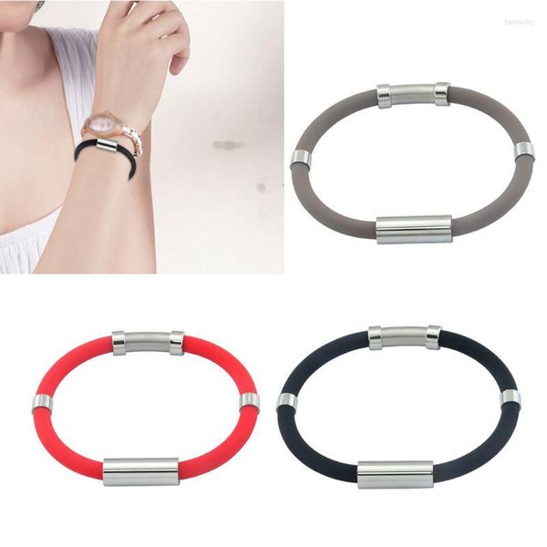 Brazalete 1 pieza pulsera de silicona antiestática ajustable cuerpo estático magnético deportes pulsera para Mujeres Hombres pulseras deportivas casuales