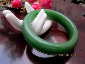 Bangle 1 st echte Azië natuurlijke groene glazen sieraden armband binnen 61 mm-63 mm