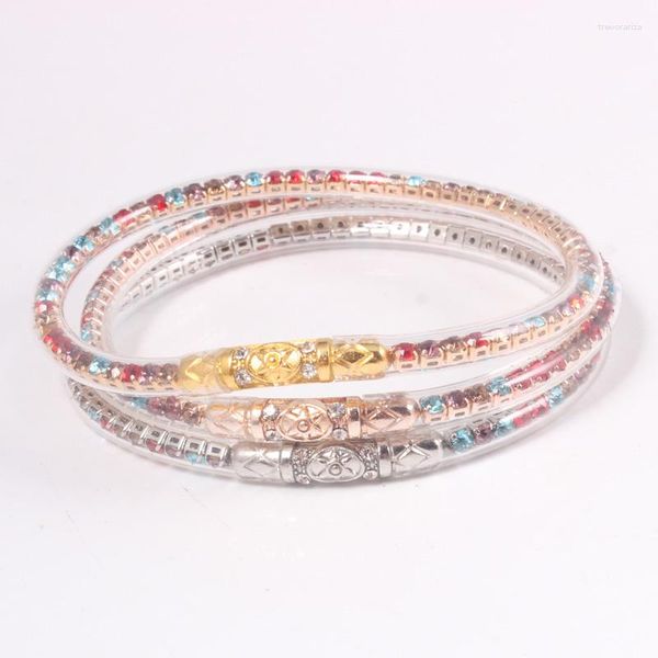 Brazalete de cristal de lujo con diamantes de imitación para mujer