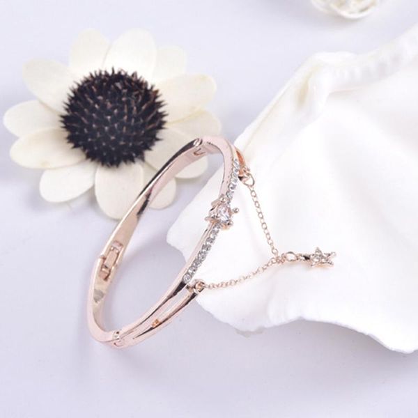 Bracelet 1 pièces 2023 mode dames Bracelet étoile cristal amour ouvert acrylique bijoux cadeau