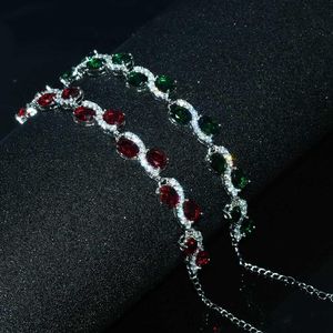 Bracelet 1pcs bracelet femme avec ovale rouge pierre naturelle zircon vintage bijoux fins pour cadeaux d'anniversaire de mariage 16 3cm chaîne