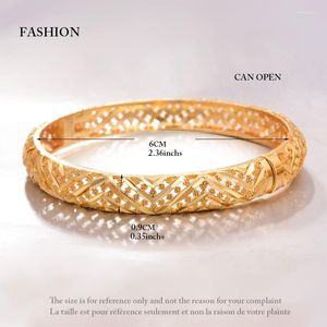 Bangle 1 stks/partij Ethiopische Afrika Goud Kleur Bangles Voor Vrouwen Dubai Bruid Armband Afrikaanse Bruiloft Sieraden Midden-oosten Items Melv22