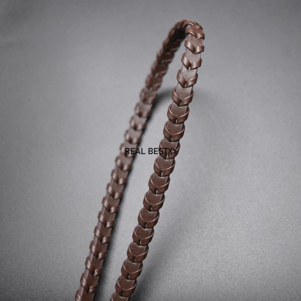 Bracelet 1yard environ 8*4mm, cordons de corde en cuir tressés à la main pour bijoux, Bracelets, colliers, fabrication de cordes de vente chaude en usine