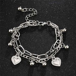 Bracelets cardiaques Bangle 2021 Chain Link Bracelet Bracelet Bijoux en acier inoxydable pour les femmes Drop Shipping240417