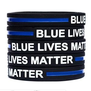 Bangle 2021 Mode! Stijl Levens Matter Polsbandjes Zwart Dunne Blauwe Lijn Siliconen Rubber Armbanden Groothandel
