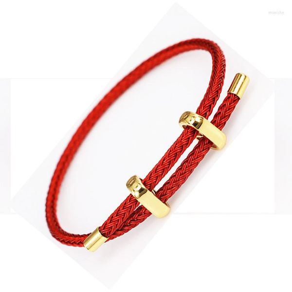 Brazalete 2022 moda 6 colores pulsera de hilo creativo rojo de la suerte negro cuerda de cadena hecha a mano parejas mujeres y hombres fabricación de joyas