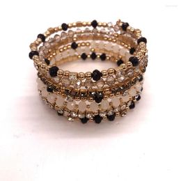 Bangle 2022 Meerlagige kristalomslag Elastische goudkleurarmband Femme Groothandel/Pulseras Mujer/Pulseira Feminina/Brazalete/Bilezik