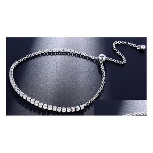 Bracelet 2022 vente bijoux de mode cristal coeur bracelet à breloques cristaux de Rovskis pour femmes cadeau livraison directe Bracelets Dhgyv