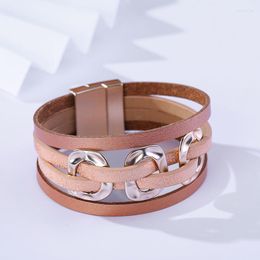 Armband 2023 Boheemse armband Meerlaags PU-leer Mode Uitgelichte sieraden