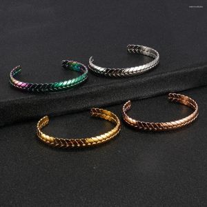 Bangle 2023 manchetarmbanden voor vrouwen 8mm brede gouden armbanden Roma polsband 316L roestvrijstalen mode -sieraden accessoires