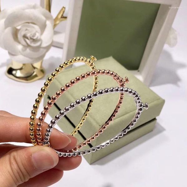 Bracelet 2023 mode classique or Rose argent couleur perles de polissage Bracelet pour femmes fête Designer bijoux Raym22