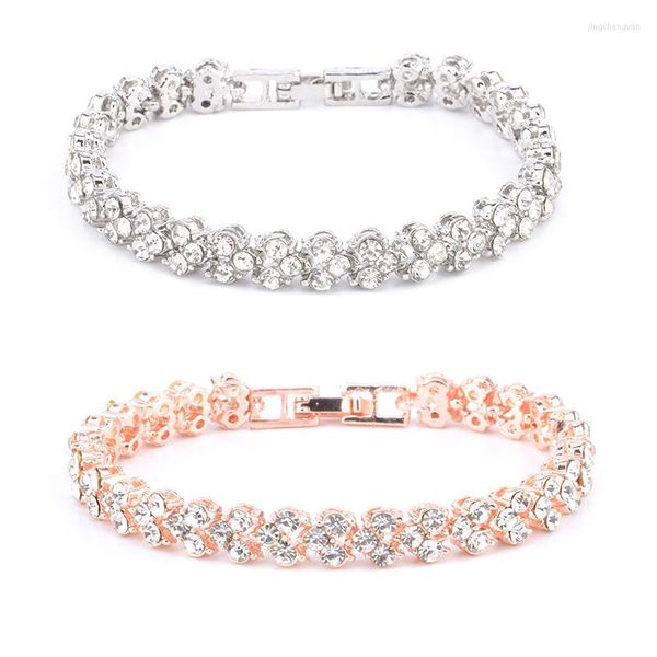 Brazalete 2023 moda amante novia brazaletes boda regalo de novia mujer 925 plata esterlina cristal estiramiento brillo pulseras