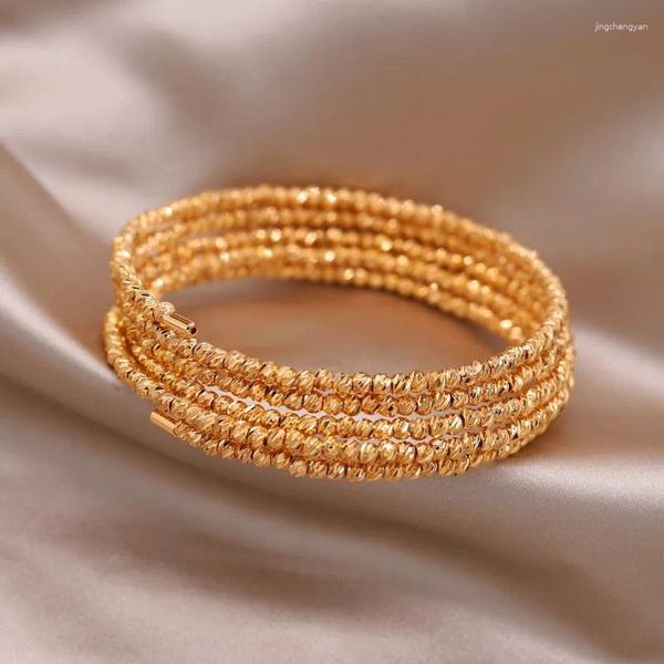 Bracelet 2023 Design coréen Bijoux de mode Plaqué or 18 carats Multi couche Bracelet de perles élastiques de luxe Accessoires de travail quotidien pour femmes