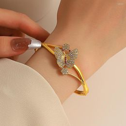 Bangle 2023 Luxe roségouden zilveren kleur vlinderarmband mode creatief ontwerp liefde bloemen sieraden