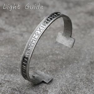 Bangle 2023 Men's 316L roestvrijstalen armband Odin Viking Rune Amulet Open Lucky Jewelry