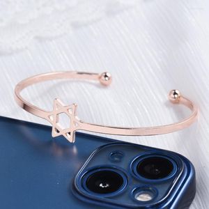 Bangle 2023 Titanium Steel Hexagram Star Bracelet Simple Pentagram Open Women's Fashion Birthday Party sieradencadeau