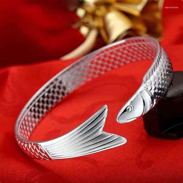 Bracelet 2023 Vintage argent couleur poisson rouge Bracelet femmes sirène ouvert Banquet bijoux accessoires cadeau