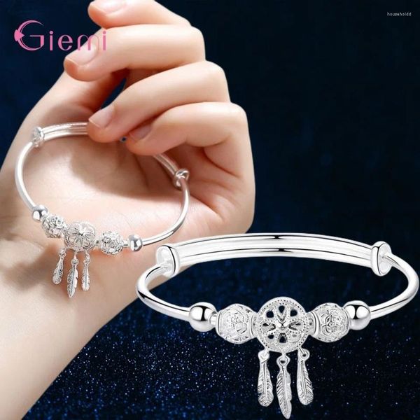 Brazalete 2024 Llegada Temperamento Ajustable Regalo de boda Joyería 925 Aguja de plata Pulsera redonda inteligente para mujeres niñas