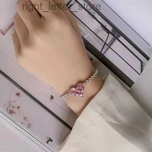 Bracelet mode 2024 Bracelet de mode Silver Pink Diamond Bracelet Bijoux Gift Pendant Couple YQ240409