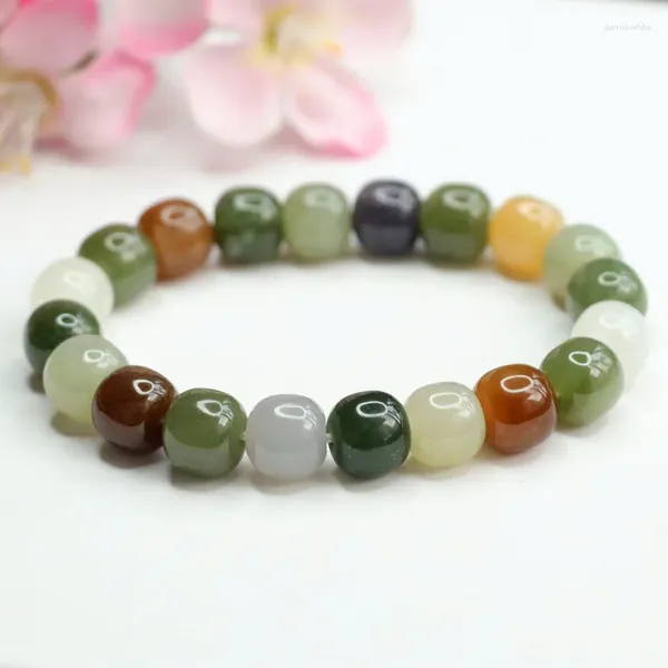 Bangle 2024 HETIAN JADE Multi-Treasure Hand Fumed Purple Sugar Topaz Bracelet For Woman Gift