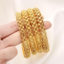 Bangle 24k 4 pièces/lot de luxe éthiopien haut de gamme couleur or Bracelets pour femmes fille Dubai Bracelets africains cadeauxBangle BangleBangle Inte22